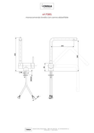 Rubinetto da cucina sottofinestra cromato Puro