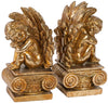 Biscottini Biscottini Coppia Fermalibri Angeli Resina Finitura Oro Anticato 11x11x22