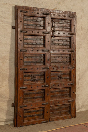 Biscottini Porta portone in legno massello e ferro da interno o da esterno vecchia e antica medievale scorrevole