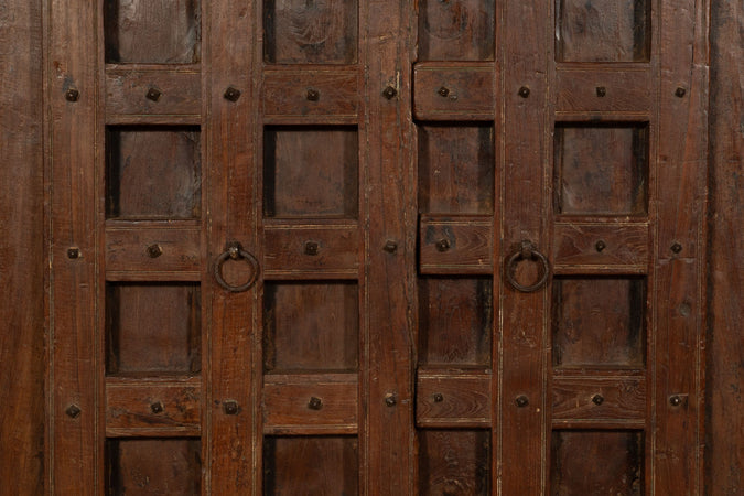 Biscottini Porta portone in legno massello e ferro da interno o da esterno vecchia e antica medievale scorrevole