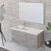 Mobile bagno sospeso 100cm con specchio cemento grigio caldo DUBON