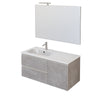 Mobile bagno sospeso 100cm con specchio cemento grigio caldo DUBON