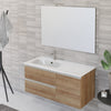 Mobile bagno sospeso 100cm con anta a destra e specchio rovere farnia DUBON