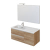 Mobile bagno sospeso 100cm con anta a destra e specchio rovere farnia DUBON
