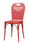 Biscottini Sedia sagomata Bistro de Paris in ferro finitura rosso anticata L43xPR48xH92 cm