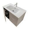 Mobile bagno sospeso 80cm con due ante e specchio cemento grigio caldo DUBON
