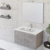 Mobile bagno sospeso 80cm con due ante e specchio cemento grigio caldo DUBON