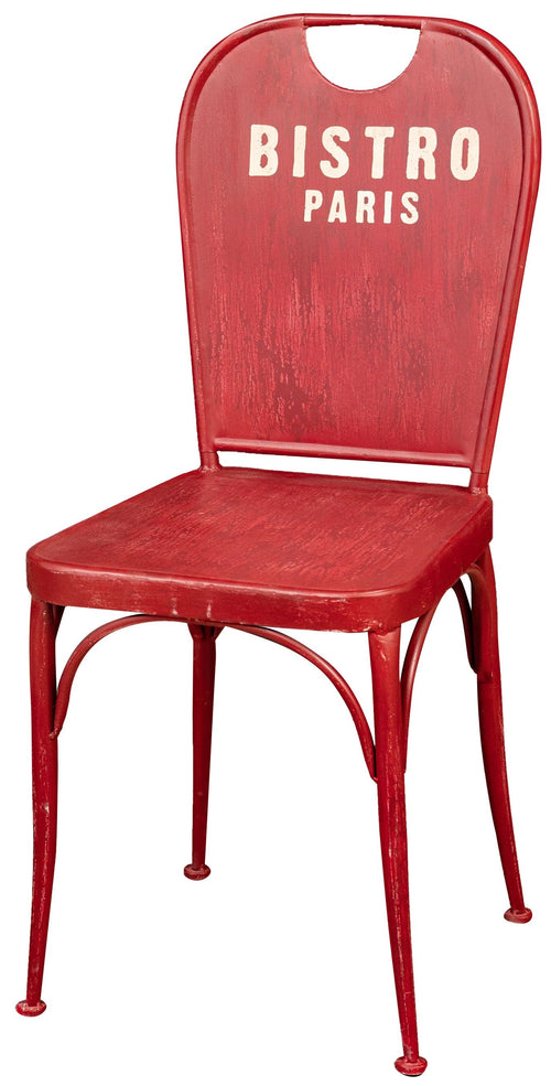 Biscottini Sedia sagomata Bistro de Paris in ferro finitura rosso anticata L43xPR48xH92 cm