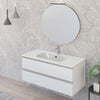 Mobile bagno sospeso 100cm con due cassetti e specchio bianco opaco DUBON