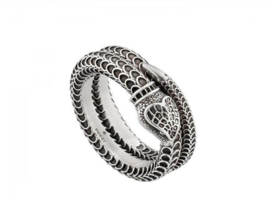 Gucci - Anello Serpente  Collezione Garden in Argento Anticato