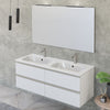 Mobile bagno sospeso 120cm con specchio bianco opaco DUBON