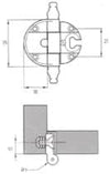 Cerniera per porte in luce scodellino d35 35x18x12 Pezzi 50 Marca Vitel Modello 0056 (Oro)
