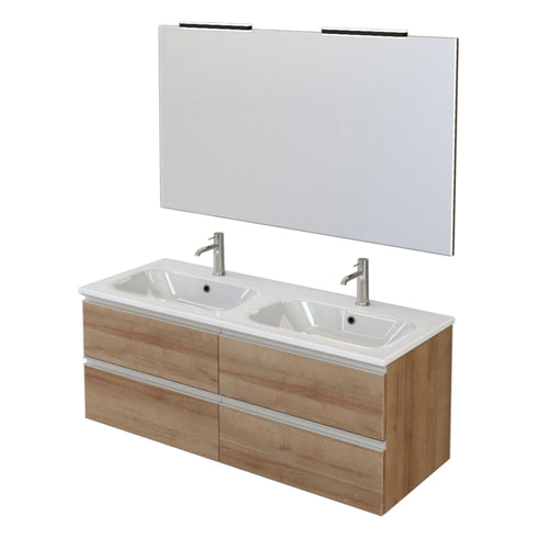 Mobile bagno sospeso 120cm con specchio rovere farnia DUBON