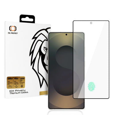 vetro temperato privacy samsung s25  ultra full glue con funzione impronta digitale