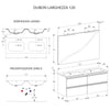 Mobile bagno sospeso 120cm con specchio bianco opaco DUBON
