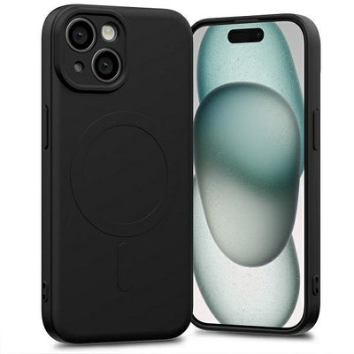 cover  silicone iphone 15 pro nera compatibile magsafe
