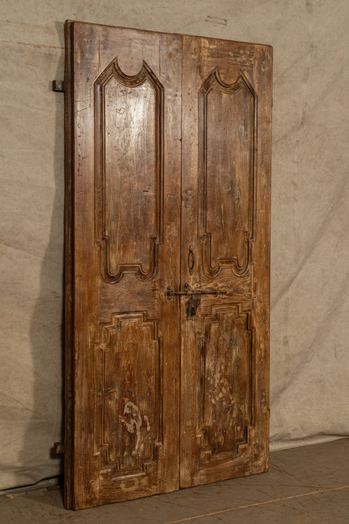 Biscottini Porta portone in legno massello e ferro da interno o da esterno vecchia e antica medievale scorrevole