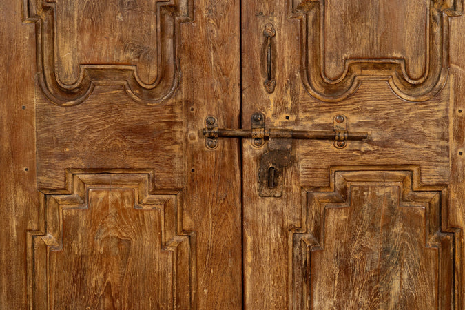 Biscottini Porta portone in legno massello e ferro da interno o da esterno vecchia e antica medievale scorrevole