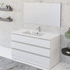Mobile bagno a terra 100cm con specchio bianco opaco DUBON