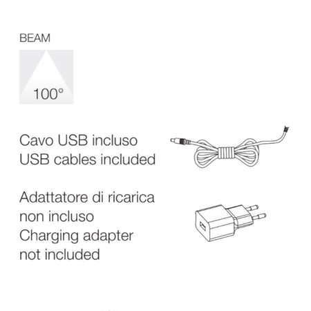 Abat jour esterno batteria Gea Led BRILLIA LED IP54 batteria USB lampade tavolo