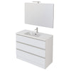 Mobile bagno a terra 100cm con specchio bianco opaco DUBON