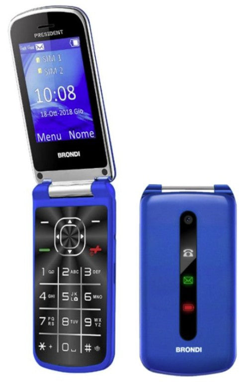 telefono cellulare brondi president blu metal