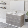 Mobile bagno a terra 100cm con specchio cemento grigio caldo DUBON