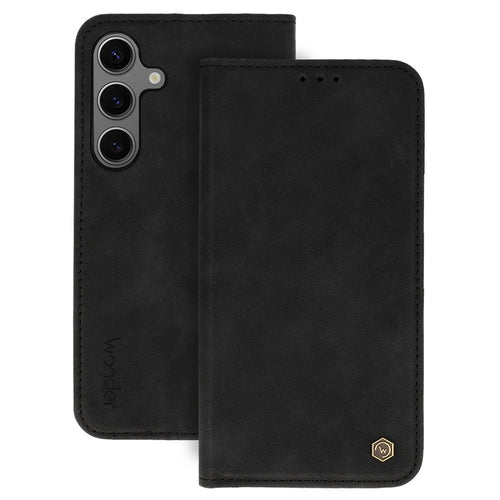 custodia a libro samsung a16 con porta carte di credito chiusura magnetica nera