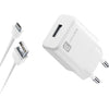 caricabatteria 10w completo di cavo microusb bianco