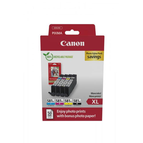 Canon CLI-581XL C/M/Y/BK Pacchetto fotografico conveniente - Confezione da 4