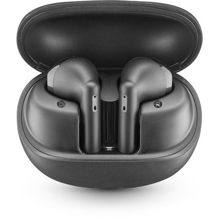 auricolare vivavoce bluetooth doppio con base di ricarica nero