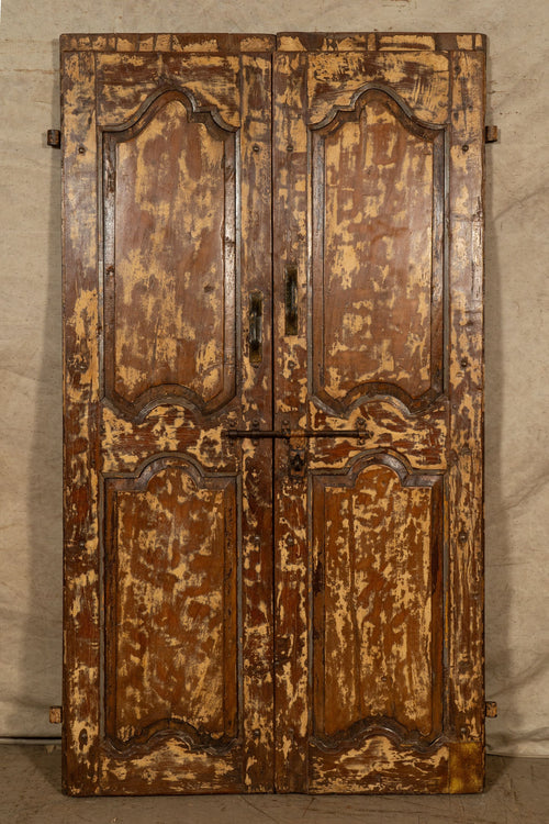 Biscottini Porta portone in legno massello e ferro da interno o da esterno vecchia e antica medievale scorrevole