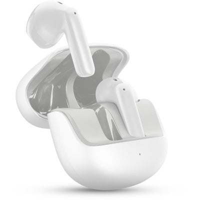 auricolare vivavoce bluetooth doppio  con base di ricarica bianco enc