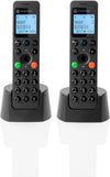 DOT202 Twin Pack, Telefono Cordless Digitale, Altoparlante Vivavoce, Blocco Chiamate, 100 Contatti con Nome e Rubrica, Nero