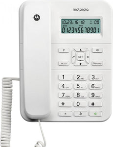 Motorola Voice - Telefono con Filo CT202, 10 Tasti di Memoria, Vivavoce, Musica di Attesa, ID Chiamante, Ricomposizione del Ulti