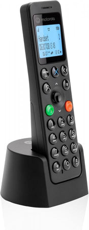 Motorola Voice - Telefono Cordless Digitale DOT201, Vivavoce, Blocco Chiamate, 100 Contatti con Nome e Rubrica, Nero