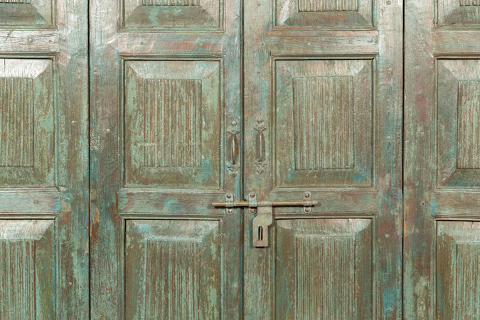 Biscottini Portone Antico Biscottini Legno Teak Massello Restaurato 216x13x250 Uso Esterno