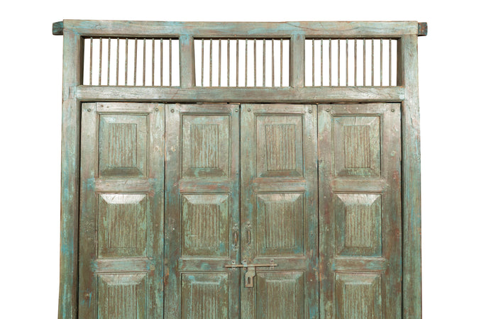 Biscottini Portone Antico Biscottini Legno Teak Massello Restaurato 216x13x250 Uso Esterno