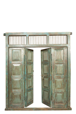 Biscottini Portone Antico Biscottini Legno Teak Massello Restaurato 216x13x250 Uso Esterno