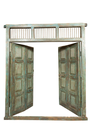 Biscottini Portone Antico Biscottini Legno Teak Massello Restaurato 216x13x250 Uso Esterno