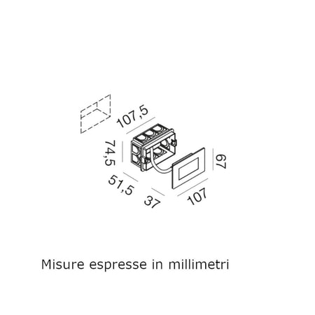 Segnapasso incasso Gea Led GES2132 LED IP54 policarbonato 503 classico