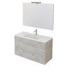 Mobile bagno sospeso 100cm con specchio cemento legno FACILE