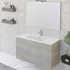 Mobile bagno sospeso 100cm con specchio cemento legno FACILE