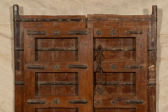 Biscottini Porta portone in legno massello e ferro da interno o da esterno vecchia e antica medievale scorrevole