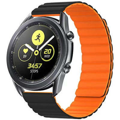 cinturino smartwatch universale 20mm orange-black magnetico