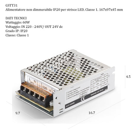 Neon flessibile Gea Led NEON FLEX 360 GST200C CALATE LED 3000LM IP66 3000K 24V striscia tubolare soffitto driver remoto