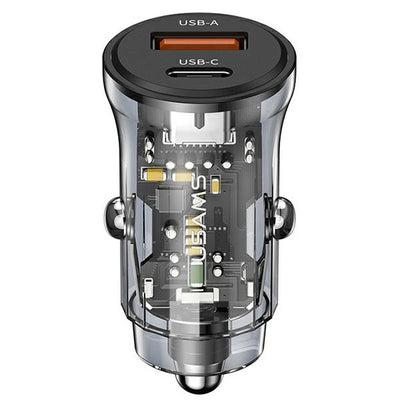 caricabatterie da auto 30w usb+ usbc fast charge