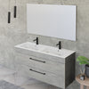 Mobile bagno sospeso 118cm con specchio cemento legno e lava FACILE