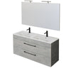 Mobile bagno sospeso 118cm con specchio cemento legno e lava FACILE