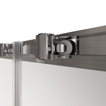 Porta doccia scorrevole con profili neri ingresso centrale 6mm h195 anticalcare LAGOA